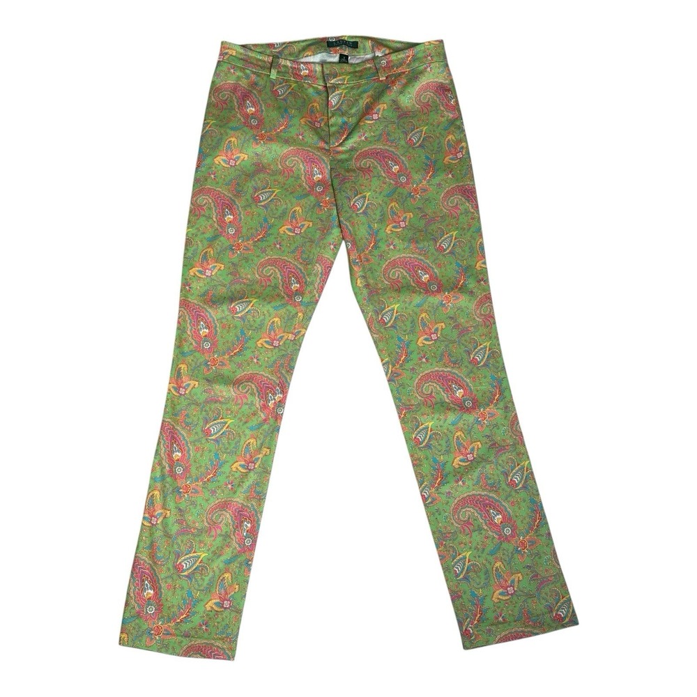 Lauren Ralph Lauren Pants Womens Size 8 Multicolor Paisley Floral Casual